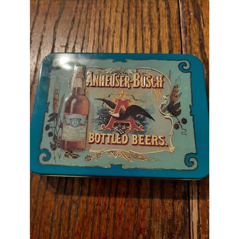 Vintage Anheuser- Busch Budweiser Two Decks Cards in Collectible Tin Beer Girl